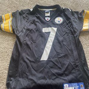 Reebok NFL Pittsburgh Steelers Roethlisberger #7 Youth Medium Jersey black m